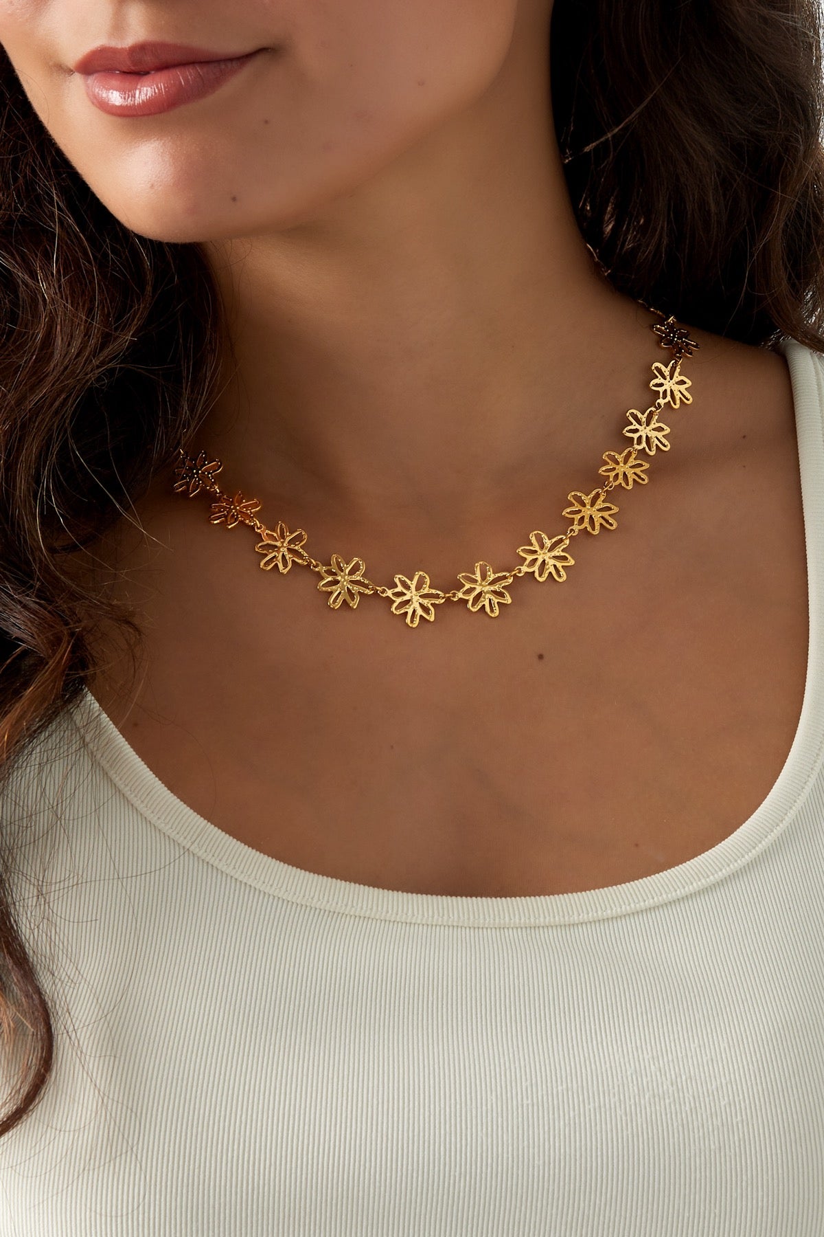 KETTING FLOWER PARTY ZILVER