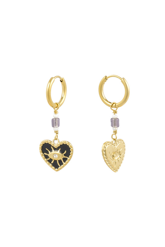 OORBELLEN LOVELY EYE ZWART