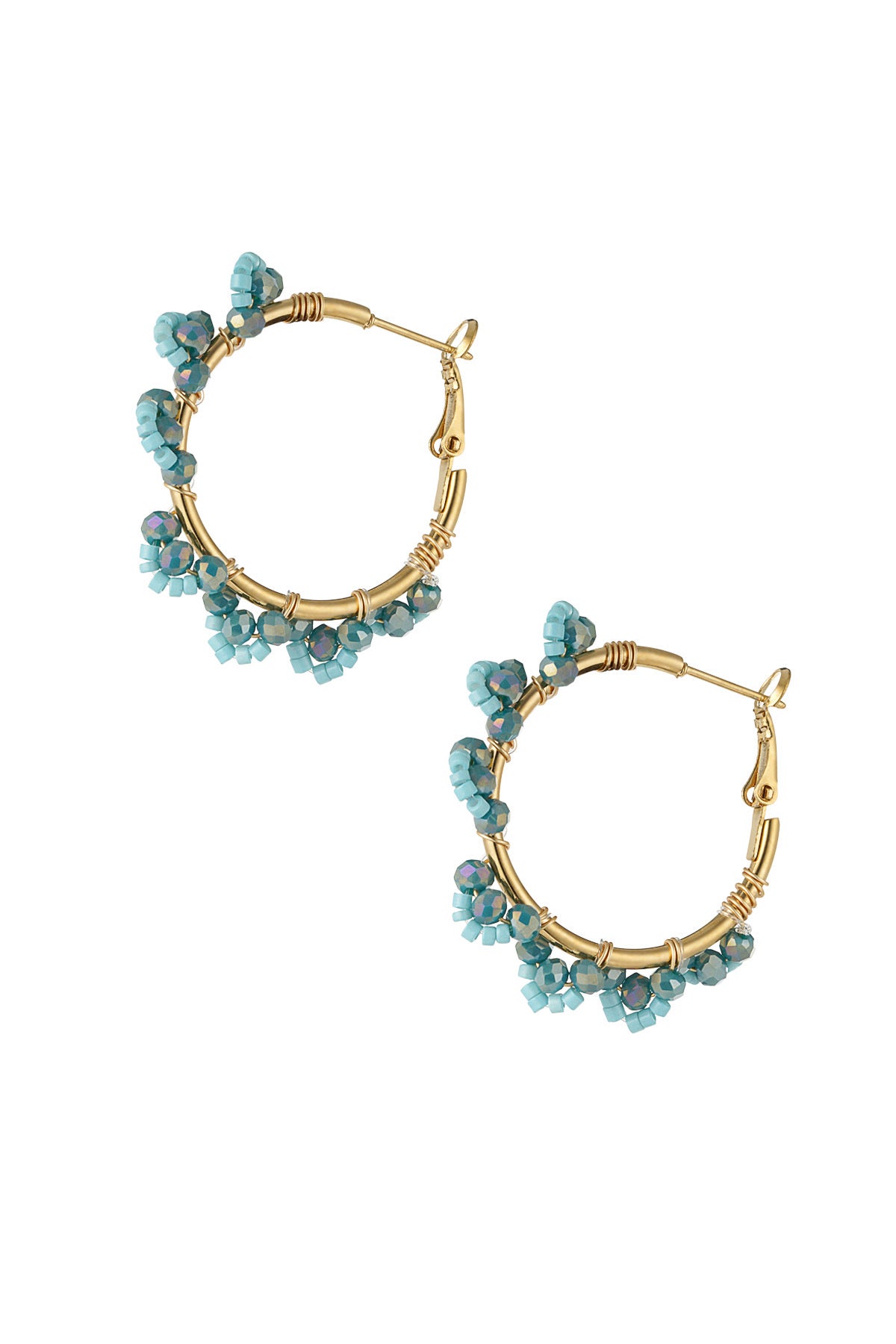 OORBELLEN BEADS PARTY BLAUW