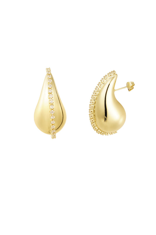 OORBELLEN DRUPPEL DIAMANT GOUD