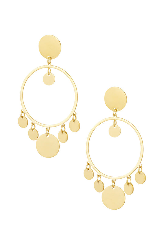 OORBELLEN CIRCLE COINS GOUD