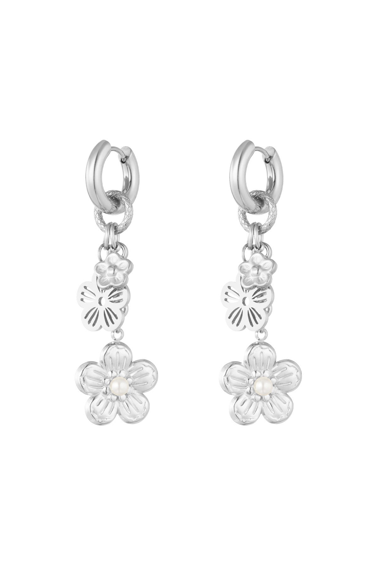 OORBELLEN BLOOMING BEAUTY ZILVER