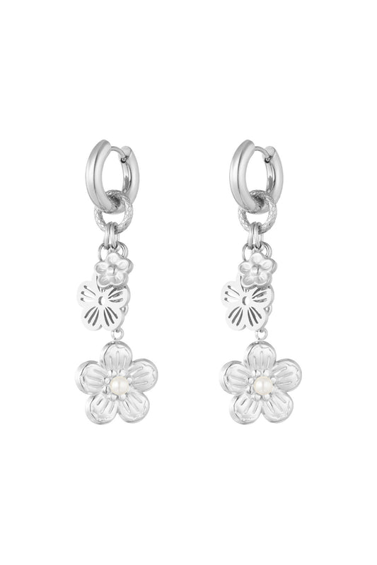 OORBELLEN BLOOMING BEAUTY ZILVER