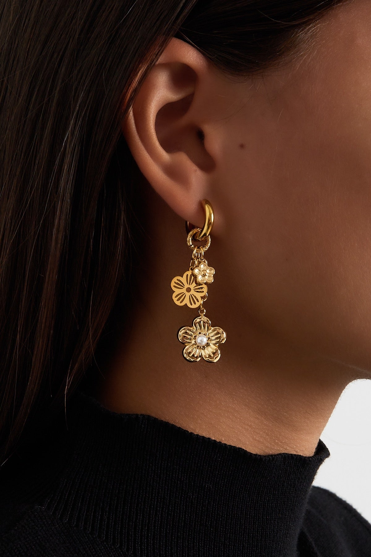 OORBELLEN BLOOMING BEAUTY ZILVER