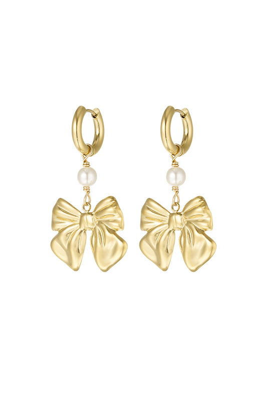OORBELLEN BABY BOW GOUD