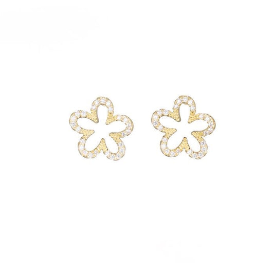 OORBELLEN BLOEM BLING GOUD