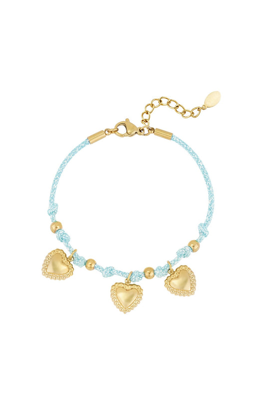 ARMBAND COZY HEARTS BLAUW