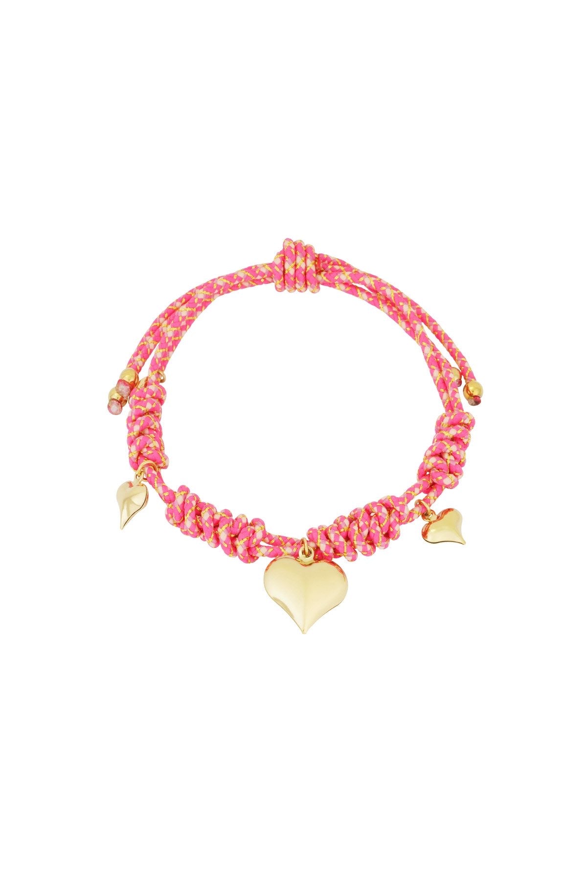 ARMBAND HEARTFELT ROPE ROZE