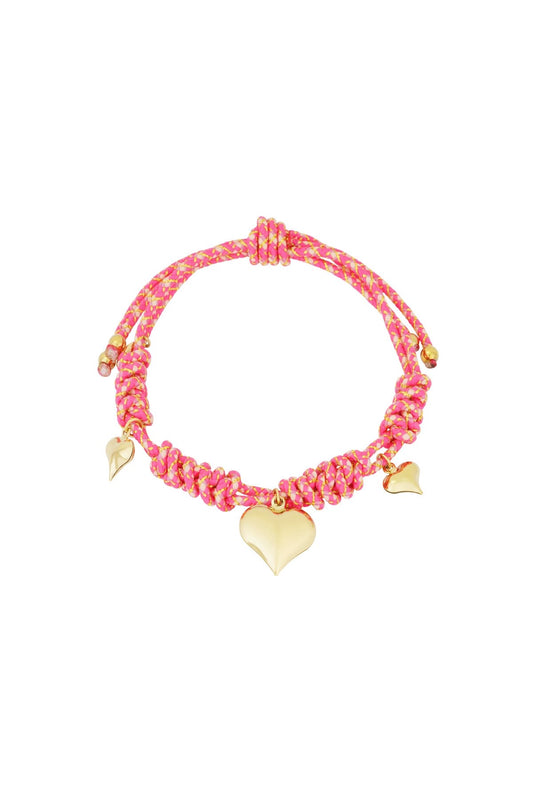 ARMBAND HEARTFELT ROPE ROZE