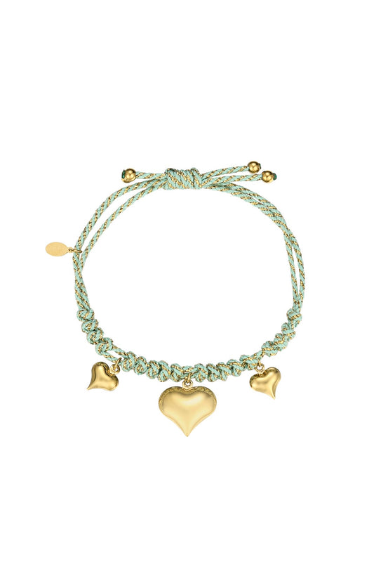 ARMBAND HEARTFELT ROPE GROEN