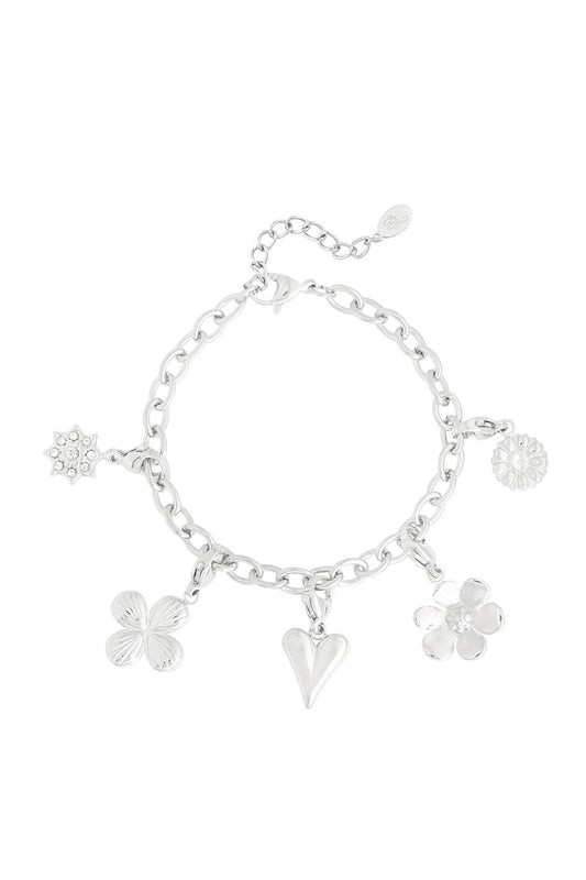 ARMBAND FLOWER ZILVER