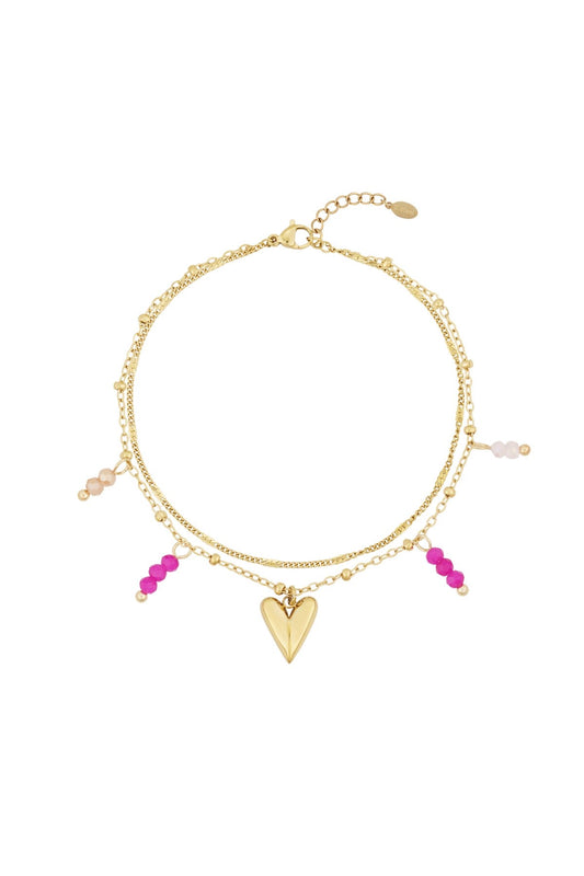 ARMBAND DOUBLE LOVE GOUD