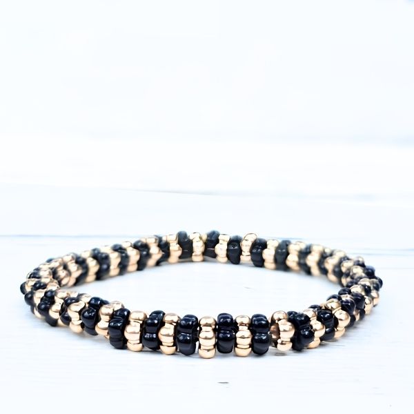 ARMBAND BLACK FLOWER - LABEL SIX Kinaofashionboutique
