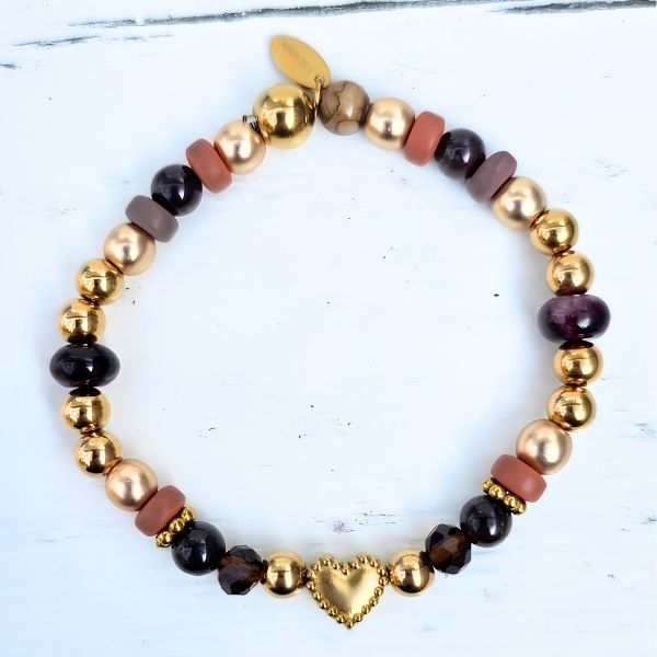 KRALENARMBAND BROWN MIX - LABEL SIX Kinaofashionboutique