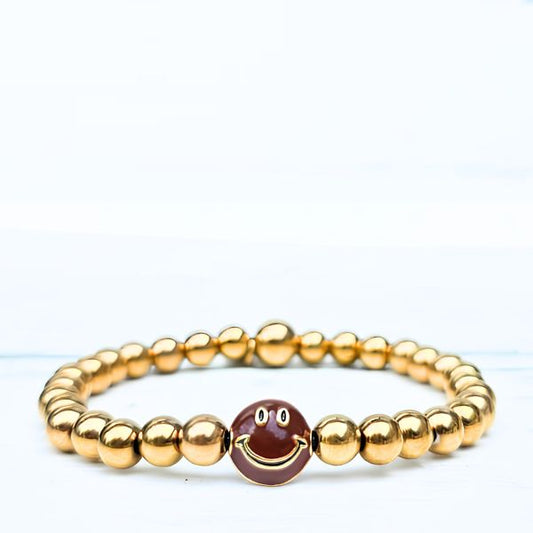 ARMBAND BROWN SMILE - LABEL SIX Kinaofashionboutique