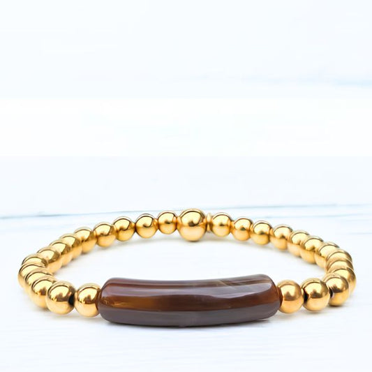 ARMBAND BROWN TUBE - LABEL SIX Kinaofashionboutique