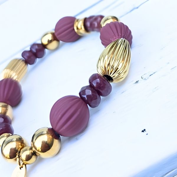 STATEMENT ARMBAND BURGUNDY - LABEL SIX Kinaofashionboutique