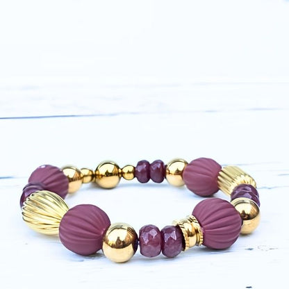 STATEMENT ARMBAND BURGUNDY - LABEL SIX Kinaofashionboutique