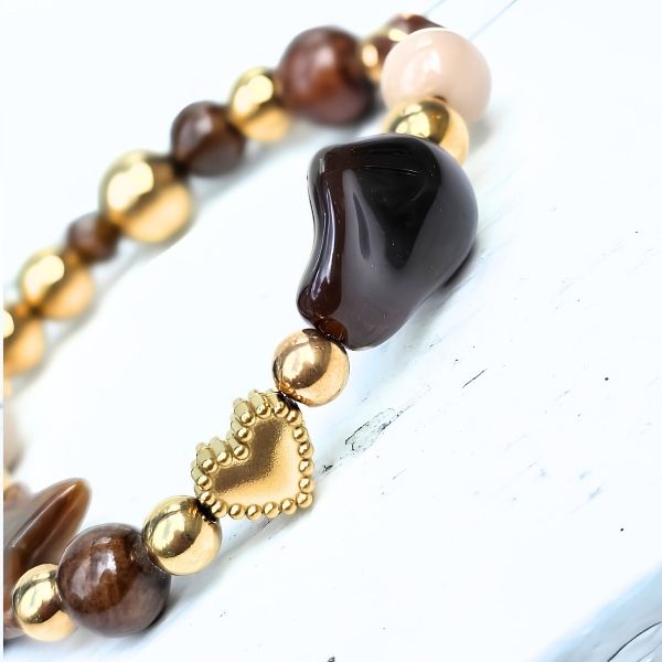 ARMBAND HAPPY BROWN - LABEL SIX Kinaofashionboutique