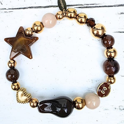 ARMBAND HAPPY BROWN - LABEL SIX Kinaofashionboutique