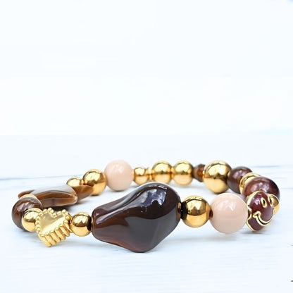 ARMBAND HAPPY BROWN - LABEL SIX Kinaofashionboutique