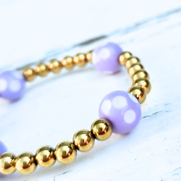 ARMBAND LILA DOTS - LABEL SIX