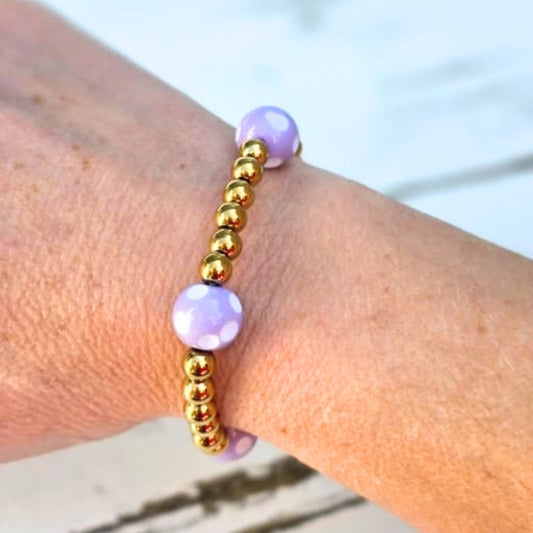 ARMBAND LILA DOTS - LABEL SIX