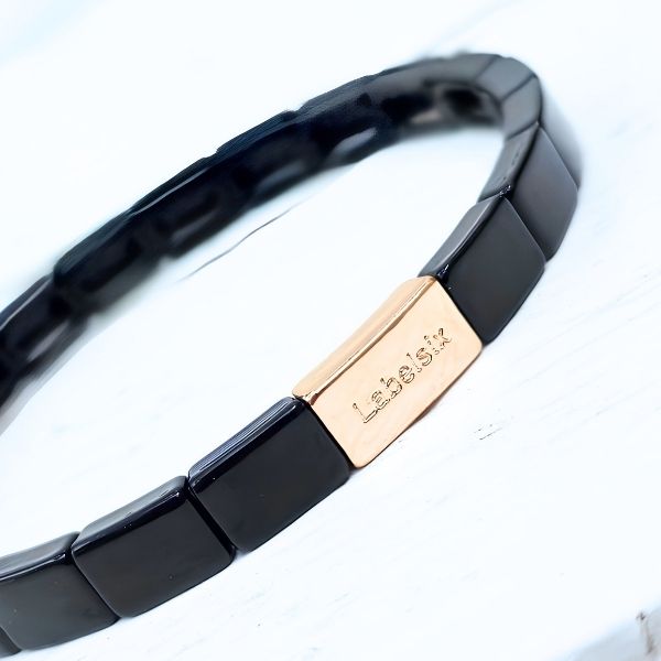 ARMBAND EMAILLE ZWART - LABEL SIX Kinaofashionboutique