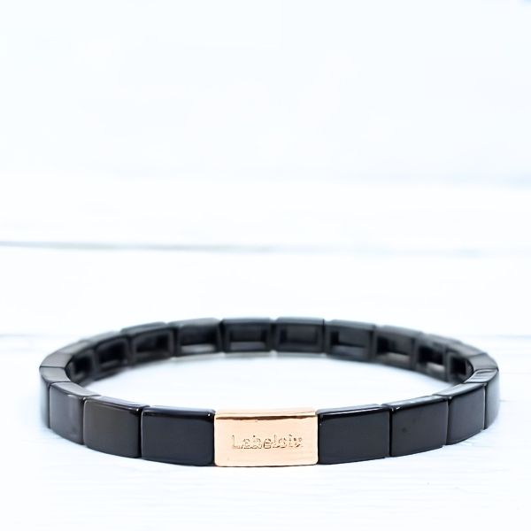 ARMBAND EMAILLE ZWART - LABEL SIX Kinaofashionboutique