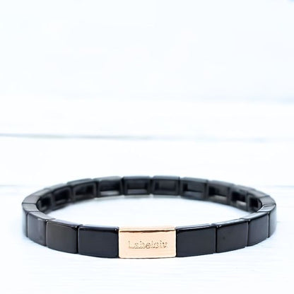 ARMBAND EMAILLE ZWART - LABEL SIX Kinaofashionboutique