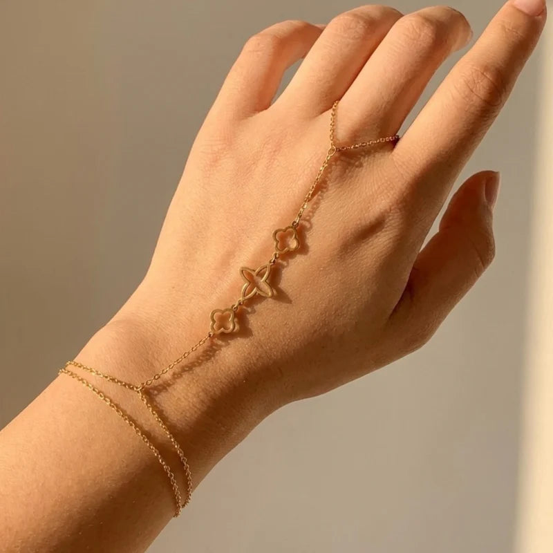 ARMBAND HANDCHAIN BLOOM GOUD