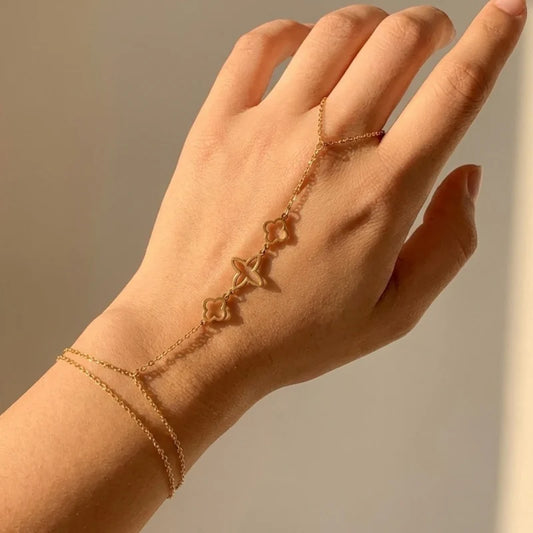 ARMBAND HANDCHAIN BLOOM GOUD