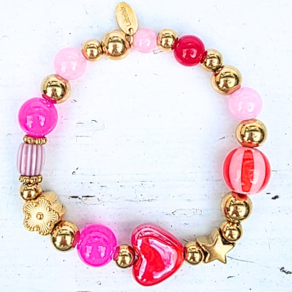 ARMBAND PINK CHERRY LOVE - LABEL SIX