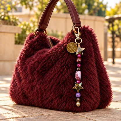 SLEUTEL / TAS HANGER BURGUNDY - LABEL SIX Kinaofashionboutique