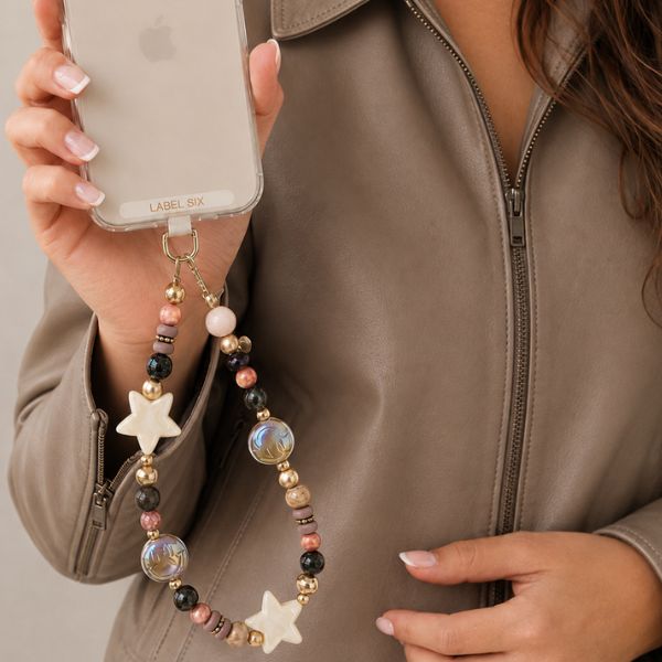 TELEFOONKOORD CAPPUCCINO - LABEL SIX Kinaofashionboutique