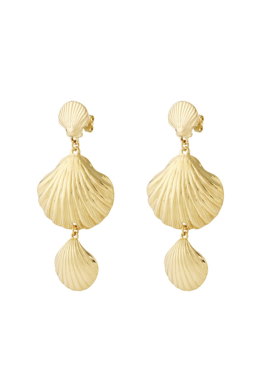 OORBELLEN SCHELP MIX GOUD